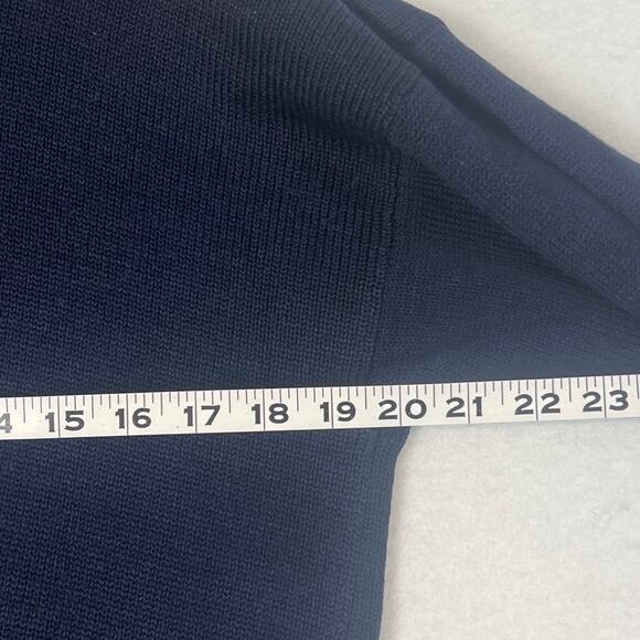 Vintage Tarazzia Womens Wool Blend Hoodie Navy Blue High Neck Size S Layering - Picture 4 of 8